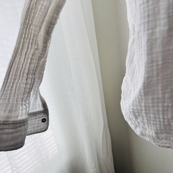 Rails White 100% Indian Cotton Gauze Blouse Relaxed Fit Earthy Boho Vegan - Med - Picture 4 of 10